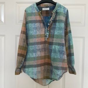 A bundle of 2 flannel shirts from Madewell and Anthropologie